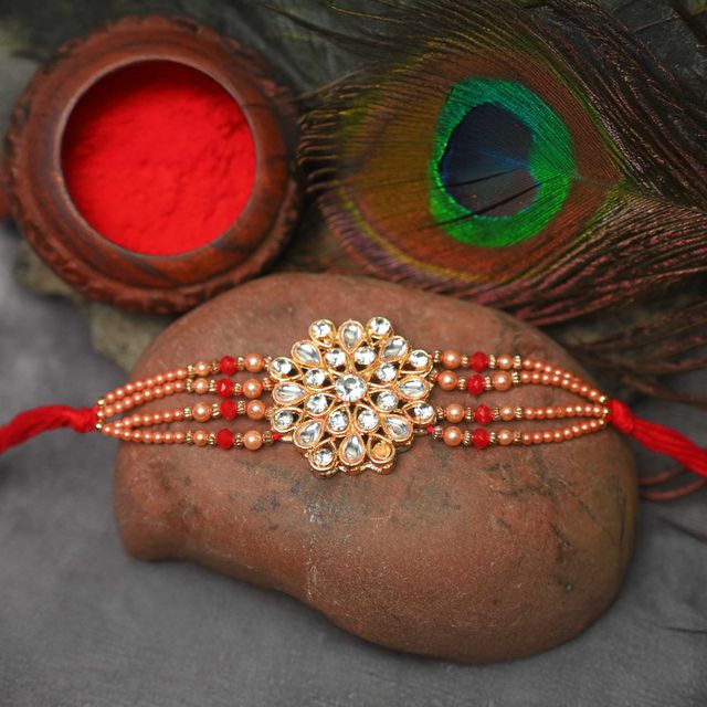 Aurum Baahubali Kundan Beads Rakhi