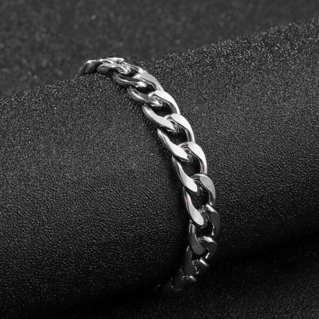 Salty Alpha Classic Cuban Silver Bracelet for Men