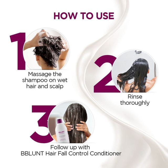Bblunt Hair Fall Control Shampoo With Pea Protein & Caffeine For Stronger Hair