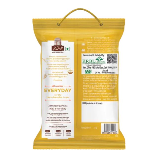India Gate All Rounder Everyday Basmati Rice | Aged Rice | Fluffy and Non-Sticky