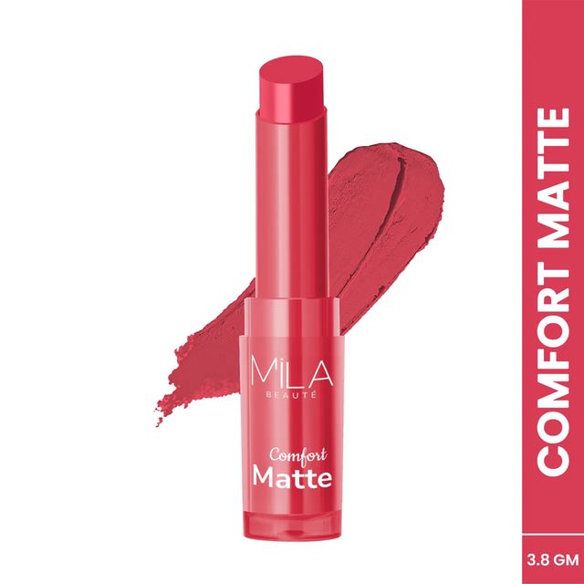 Mila Beaute Comfort Matte Lipstick | Pigmented & Long-Lasting | Pink Blast