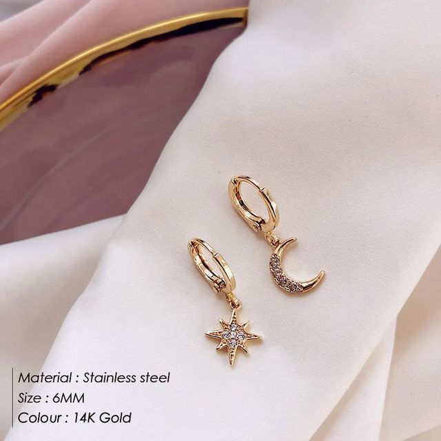 Just Lil Things Sun and Moon Gold Hoop Earrings | jltz0006