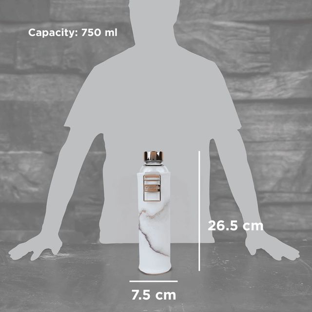 Glasafe Vego Sip Borosilicate Glass Bottle With Protective Vegan Sleeve (Coral Peach) 750Ml