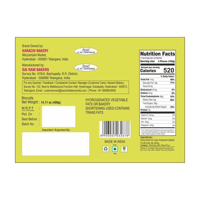 Karachi Bakery Pista Dry Fruit Biscuits | Trans Fat-free