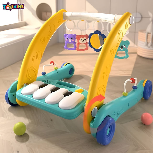 Toyshine 2 In 1 Sleep To Sit To Stand Learning Walker With Musical Piano Rack