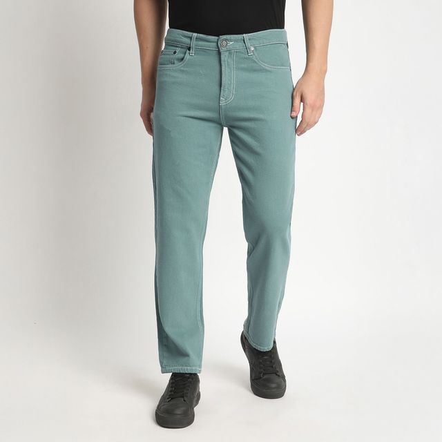 Bene Kleed Men's Relaxed Denim Trousers | Teal Green - 30