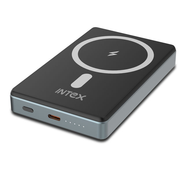 Intex 10000mAh 15W Wireless With MagSafe Power Bank(Black,Lithium Polymer,Fast Charging for Mobile)