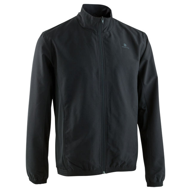 Domyos Men's Solid Polyester Jacket | Black - 2XL
