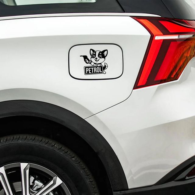 TiyuTrendzz Bright Petrol Self Adhesive Sticker for Car Fuel Cap (Black)