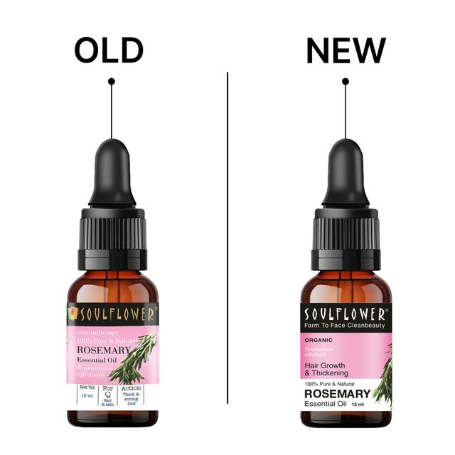 Soulflower Coldpressed Castor Oil For Hair & Skin(225ml) & Soulflower Rosemary Essential Oil(15ml) Combo