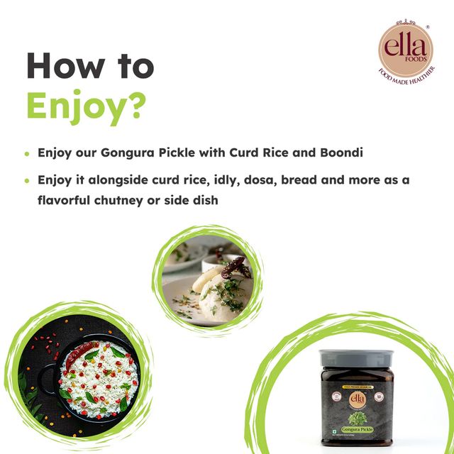 Ella Foods Low Sodium Gongura Pickle Pet Jar