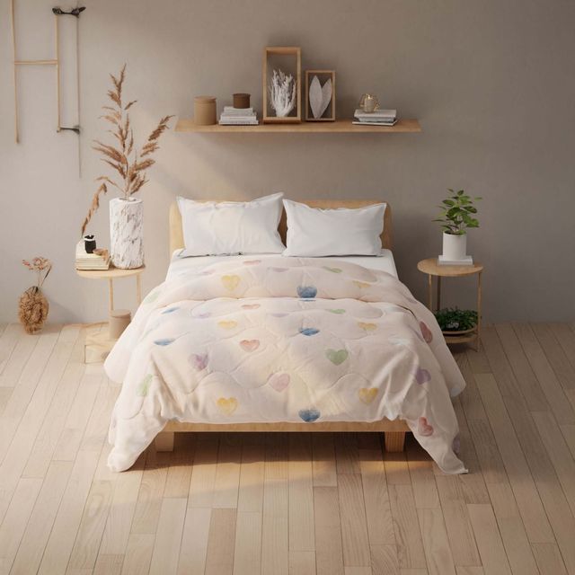 Kopa Super Soft Microfiber Double Comforter for All Weather | Double Size | Babypink Floral