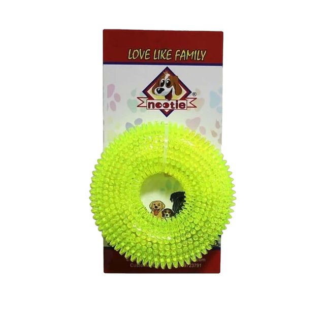 Nootie Spiky Doughnut Shaped Chew Toy For Puppies/Dogs(Mix Colors)
