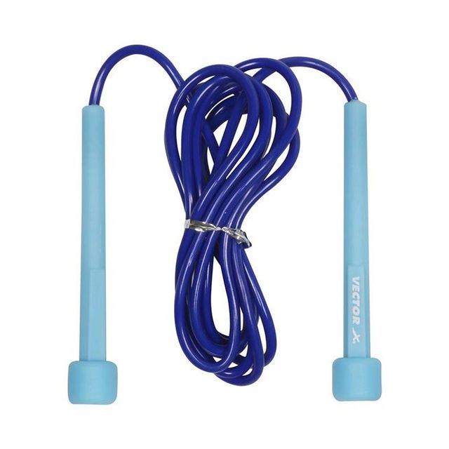 Vector X Lightweight Jump Rope | Adjustable With Plastic Handles | Tangle-Free Royal Blue
