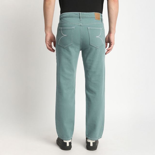 Bene Kleed Men's Relaxed Denim Trousers | Teal Green - 30