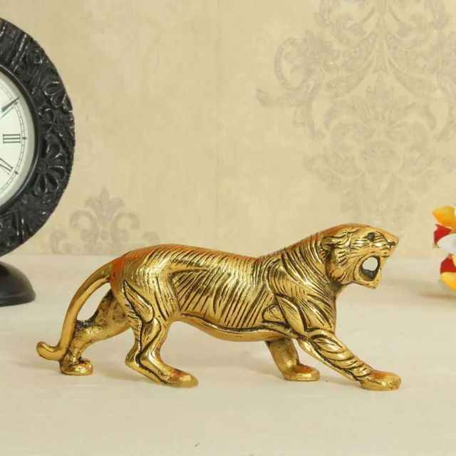 Devnidhii Lion in Gold Polish Vastu/ Fengshui