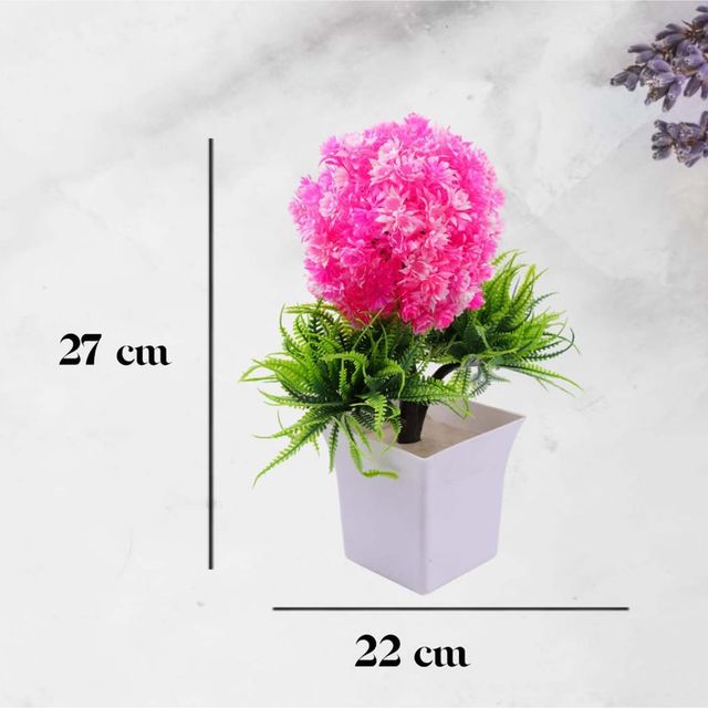 BAY6 Artificial Bonsai Primrose Flower with Pot