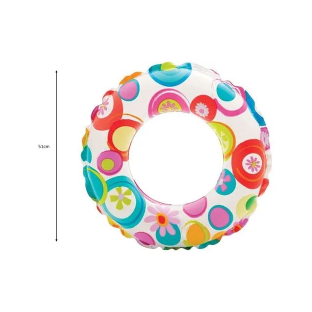 Intex 51cm Assorted Prints Swim Ring: Colorful Inflatable Pool Float