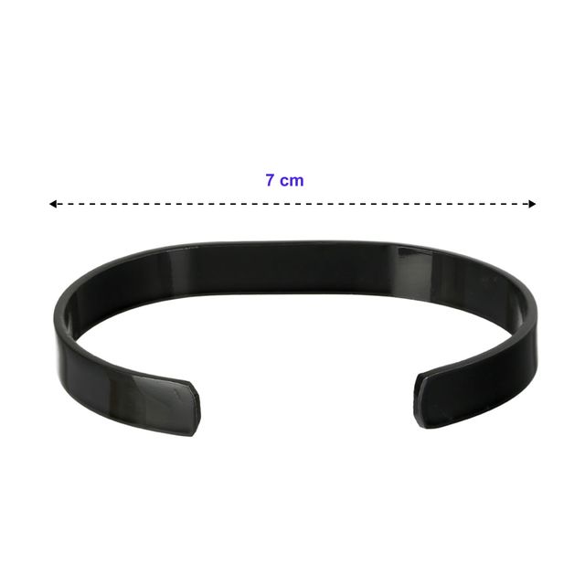 Priyaasi Solid Black Cuff Statement Bracelet For Men
