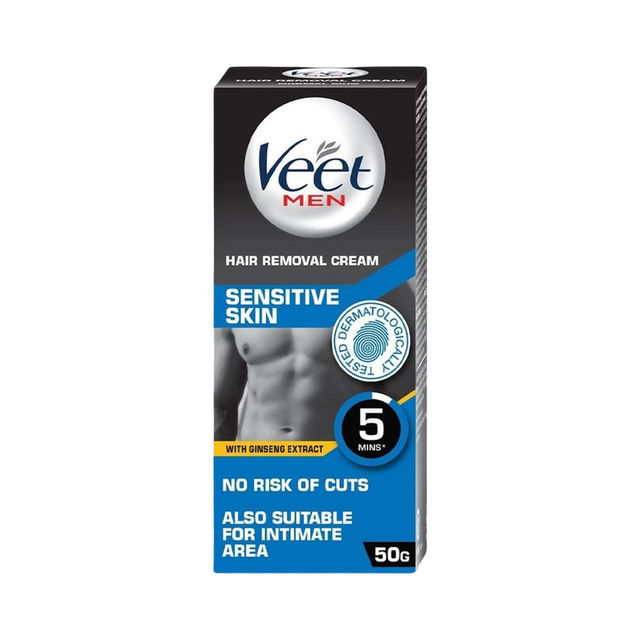 Veet Men Hair Removal Cream - Sensitive Skin(50gms) & Durex Invisible Condom - Super Ultra Thin Condoms(10pc) Combo