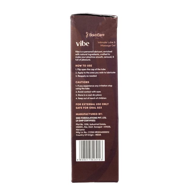 Bold Care Vibe - Chocolate Flavoured Water-Based Intimate Lube (100ml) & Bold Care 404 By All-In-One Flavours Pack Condoms - Chocolate, Strawberry, Mango, Vanilla, & Bubblegum (10pc) Combo