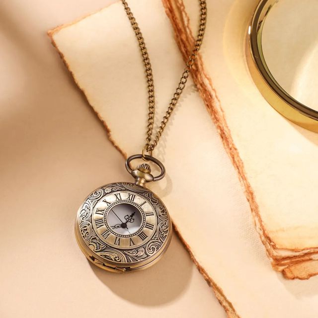 Yellow Chimes Golden Pocket Watch Pendant for Men, Dual Purpose