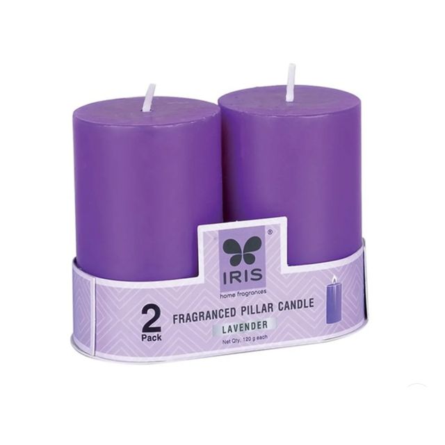IRIS Lavender Scented Pillar Candle| Rakhi Gift for Brother & Sister