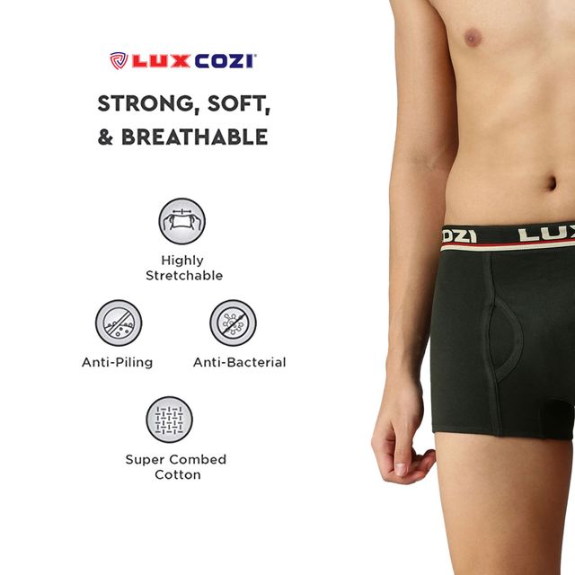 Lux Cozi Cotton Men's Trunk | 90 cm | Pack of 3