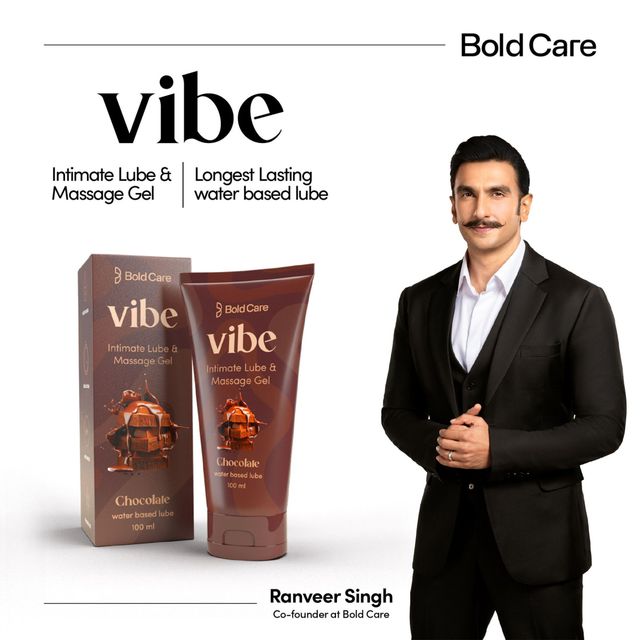 Bold Care Vibe - Chocolate Flavoured Water-Based Intimate Lube (100ml) & Bold Care 404 By All-In-One Flavours Pack Condoms - Chocolate, Strawberry, Mango, Vanilla, & Bubblegum (10pc) Combo