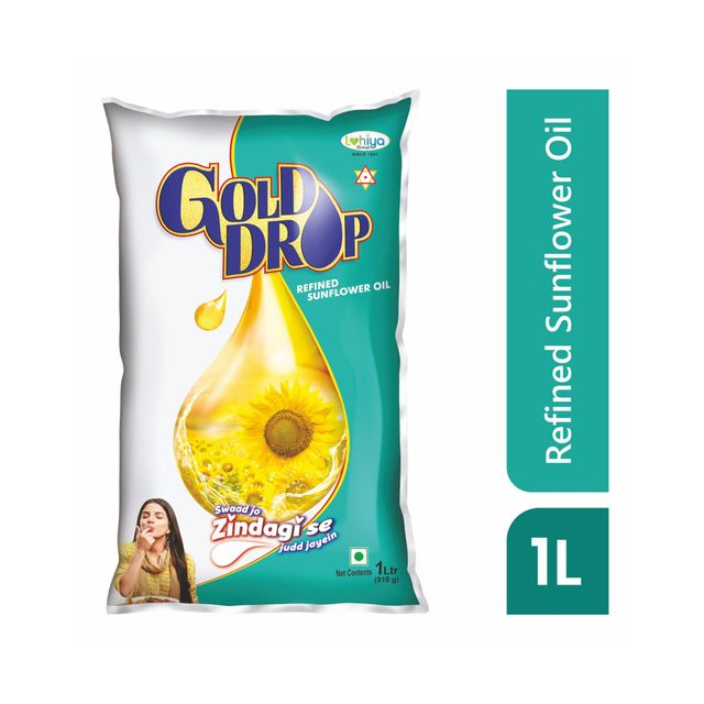 Gold Drop Cooking Oil Sunflower (Pouch)(1 l), Madhur Sugar/Sakkare - Refined(1 kg) & Fortune Sona Masoori Supreme Rice(5 kg) Combo