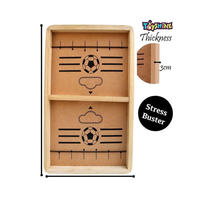 Toyshine Junior Fast Sling Puck Game - Pine Wood String Hockey Fun