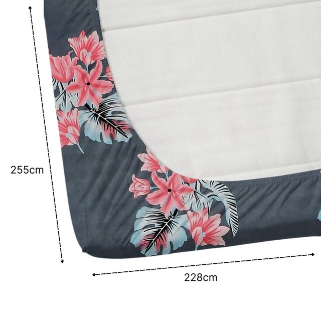Florida Elastic Fitted Bedsheet for Double Size Bed & Pillow Covers & Made of Cotton