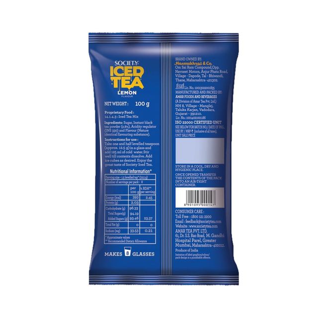 Society Iced Tea Premix Lemon Black Pouch
