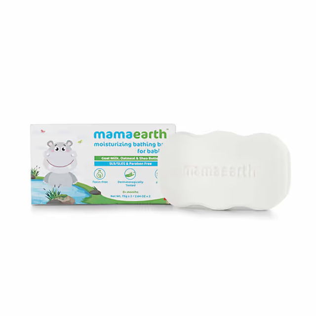 Mamaearth Moisturizing Baby Bath Soap For Kids | White | 0+ months