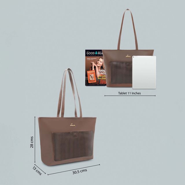 Lavie Women's Birchy Synthetic Leather Tote Bag | L | Choco