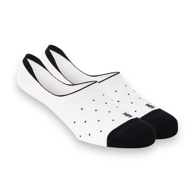Socksoho Men's Scottish Lisle Cotton No Show Socks | Black and White - UK 7 - 11