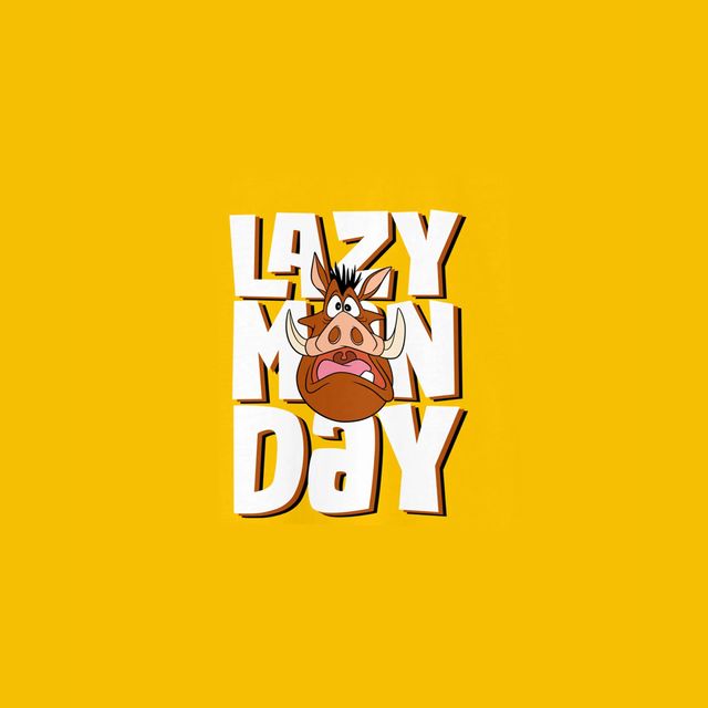 Bonorganik Men's Lazy Man Day Graphic Printed T-shirt | Yellow - L