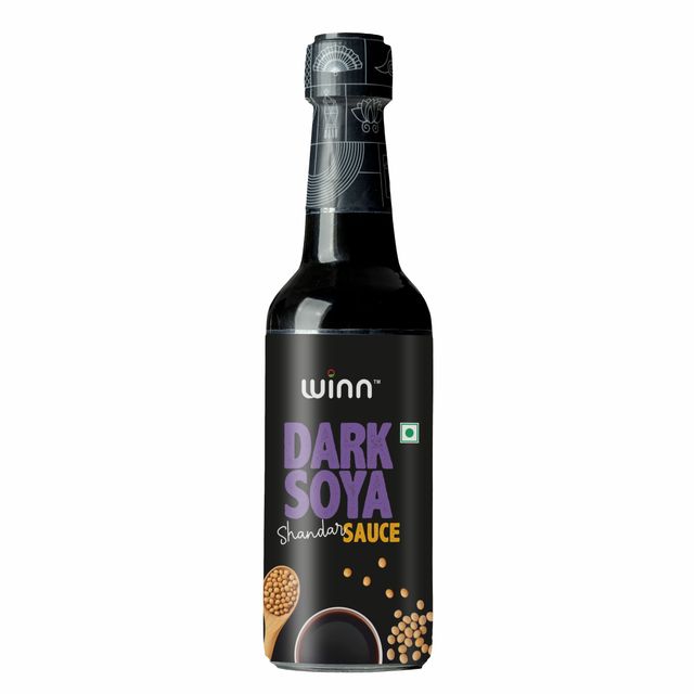 Winn Dark Soya Sauce Glass Bottle | Chinese Sauce | No MSG | No Artificial Colours or Flavours
