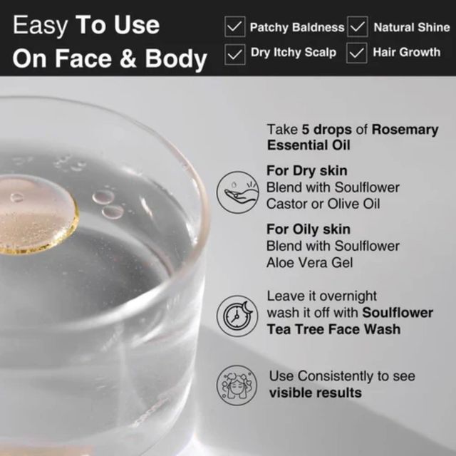 Soulflower Rosemary Essential Oil For Hair Growth 15 ml Combo