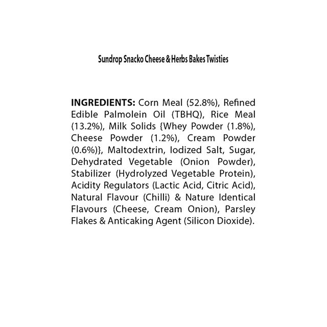 Sundrop Snacko Cheese and Herbs Bakes, Lite & Crunchy - Buy 1 Get 1 Free offer