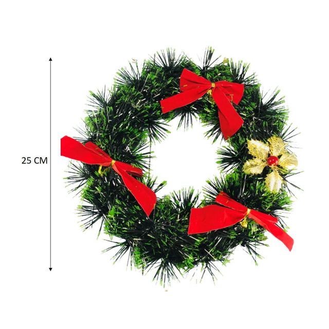Gullak Christmas Wreath - Hanging Decoration | 25 cm- Assorted Colours & Designs