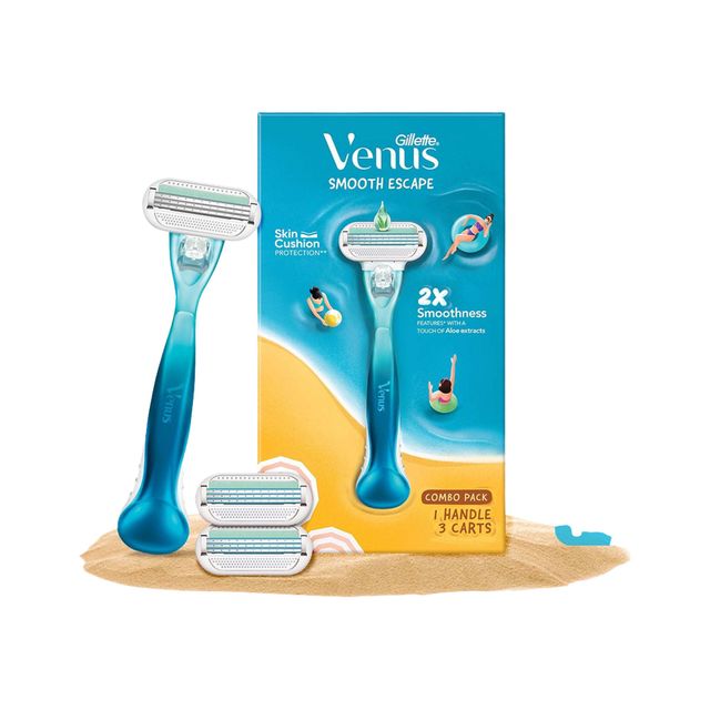 Gillette Venus Smooth Combo Pack|Razor Plus 2 Refills|Aloe Vera Smooth