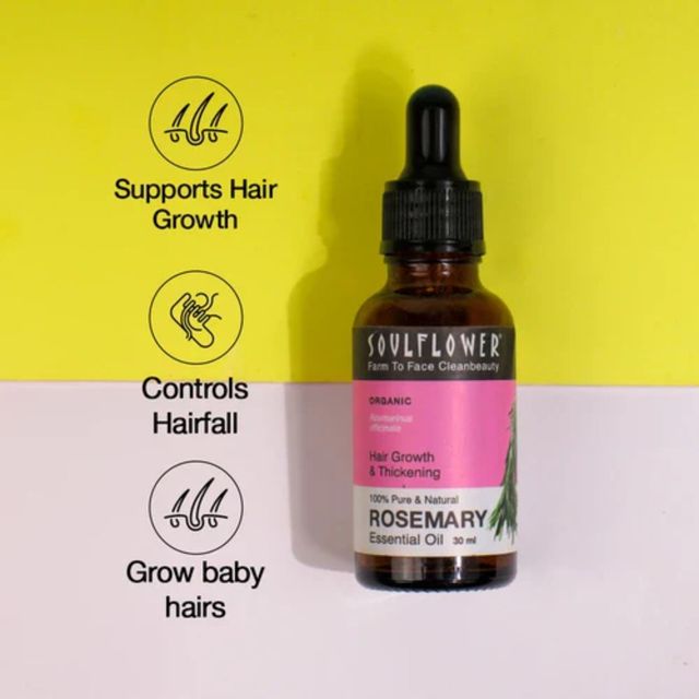 Soulflower Rosemary Essential Oil For Hair Growth 15 ml Combo