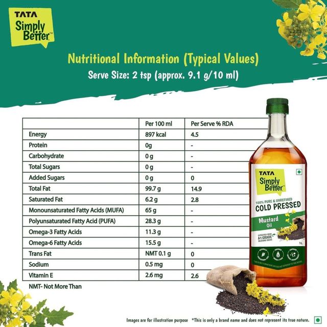 Tata Simply Better Cold Pressed Mustard-Kachi Ghani Sarson Oil