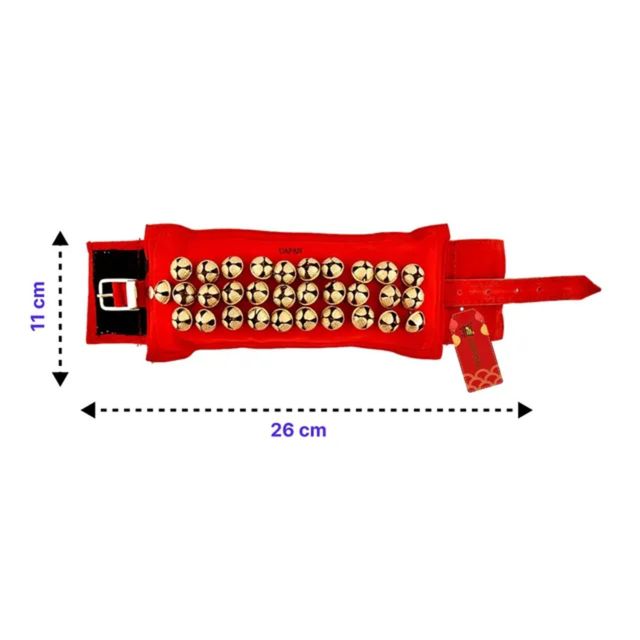 Uapan Brass Ghungroo Velvet Pad With Velcaro 3 Line Pair, 30+31