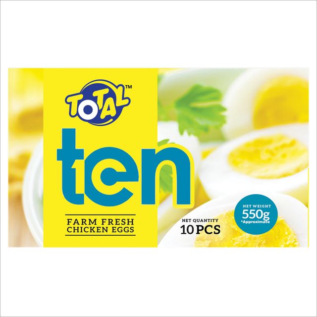 Total Ten White Eggs