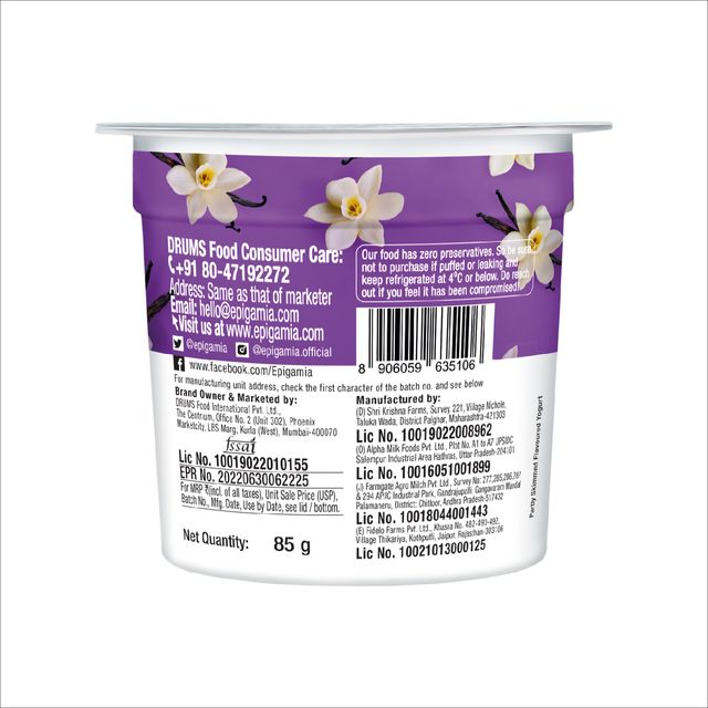 Epigamia Greek Yogurt - Vanilla Bean Combo