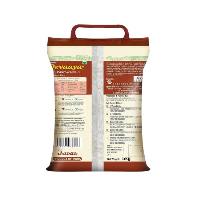 Daawat Devaaya Everyday Basmati Rice-5 Kg | Medium Grain