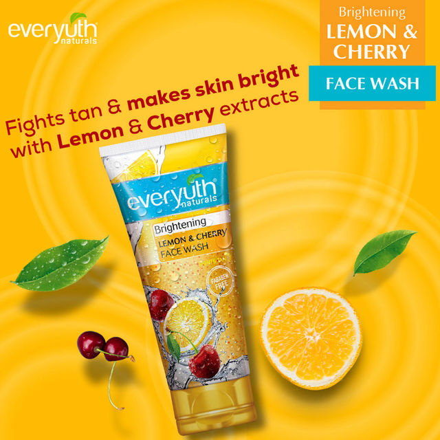 Everyuth Naturals Face Wash - Brightening Lemon & Cherry 150 g X 2 Combo
