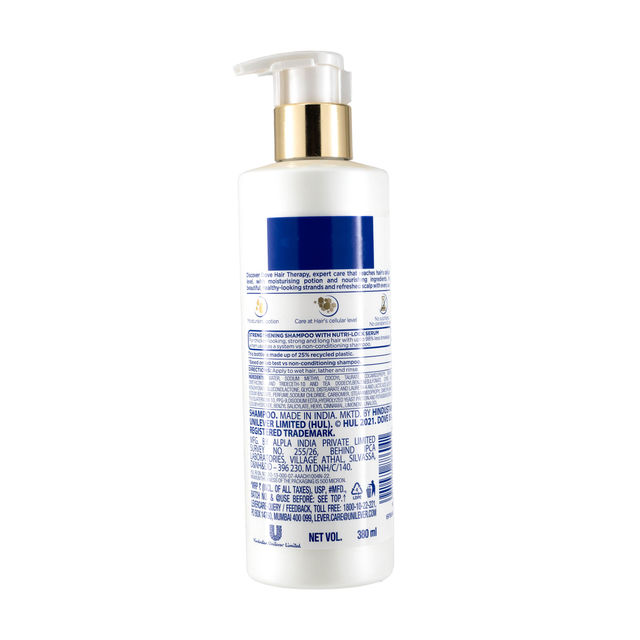Dove Hair Therapy Breakage Repair Sulphate-Free Shampoo, No Parabens & No Dyes With Nutri-Lock Serum to Reduce Hair Fall for Thicker Looking Hai